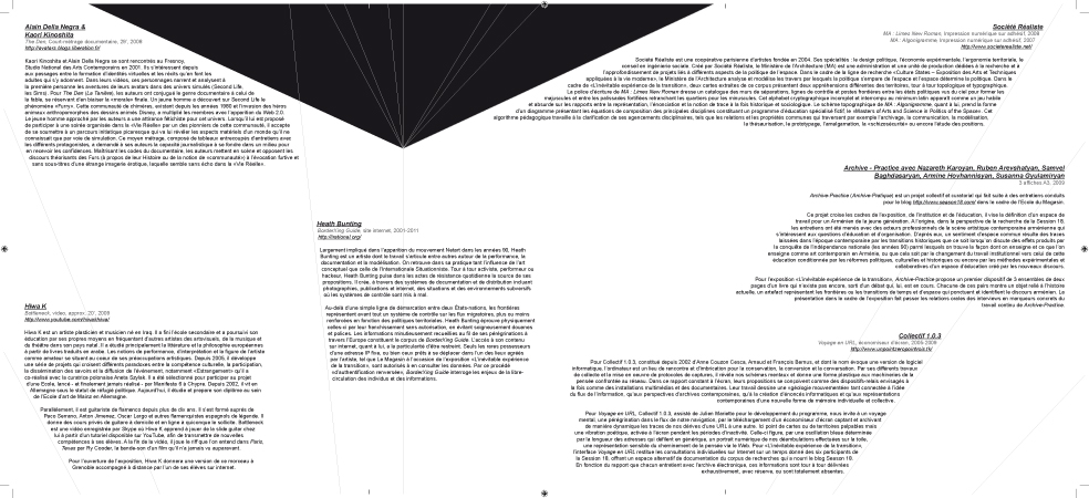 Document de médiation de l'exposition (verso). Graphisme : Denis Carrier.